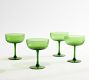 Green Swirl Coupe Glasses