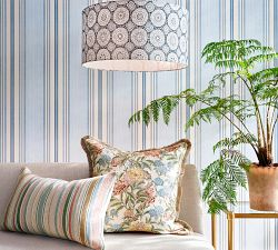 Kravet Garden Floral Ikat Pillow With Fringe