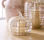 Palm Rattan Recycled Glass Pumpkin
