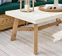 Rustic Farmhouse Concrete-Top Rectangular Outdoor Coffee Table (52&quot;)