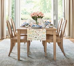Spring Garden Embroidered Cotton Table Runner