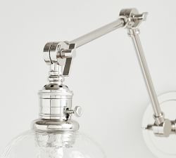 Textured Glass Plug-In Articulating Sconce (6'')