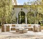 Cayman Concrete &amp; Eucalyptus Round Outdoor Accent Table (11&quot;)
