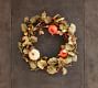 Pre-Lit Faux Natural Pumpkin Wreath &amp; Garland
