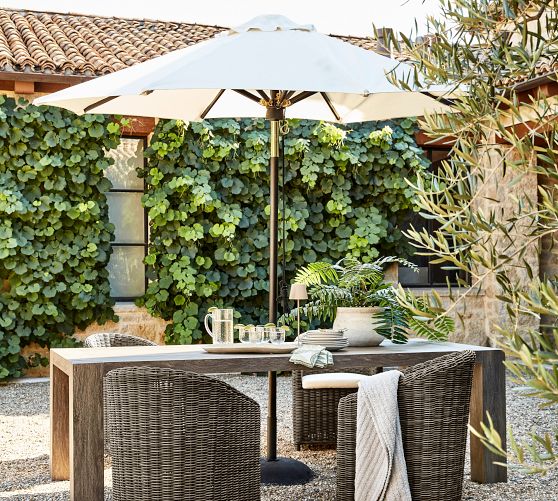 Premium 9' Round Outdoor Patio Umbrella - Rustproof Aluminium Tilt Frame
