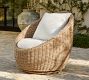 Huntington Petite Wicker Swivel Outdoor Papasan