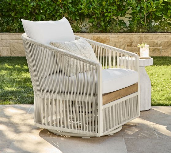 Lakewood Rope Swivel Outdoor Lounge Chair