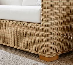 Huntington Wicker 6-Piece Square Arm Outdoor Sectional (126&quot;)