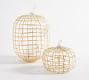 Palm Rattan Recycled Glass Pumpkin