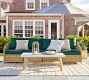 Rustic Farmhouse Concrete-Top Rectangular Outdoor Coffee Table (52&quot;)
