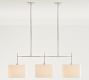 Linen Drum Shade Linear Chandelier (43&quot;)