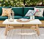 Rustic Farmhouse Concrete-Top Rectangular Outdoor Coffee Table (52&quot;)