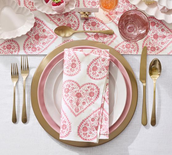 Heart Organic Cotton Napkins - Set of 4