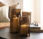 Hammered Caf&#233; Recycled Hurricane Candle Holder
