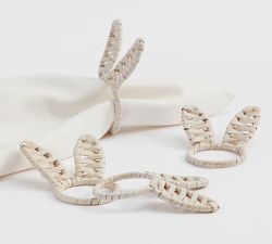 Bunny Ears Handwoven Napkin Rings - Set of 4