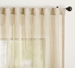 Open Box: Emery Linen Pinstripe Sheer Curtain