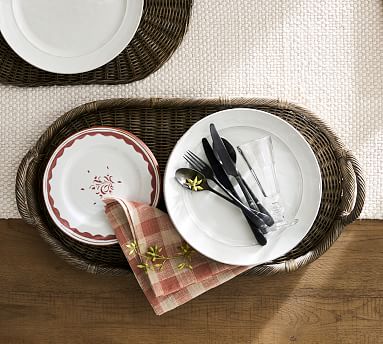 Handwoven Wicker Oval Serving Tray
