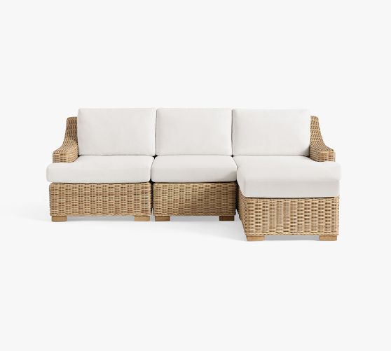 Huntington Wicker 4-Piece Slope-Arm Outdoor Sectional (95")