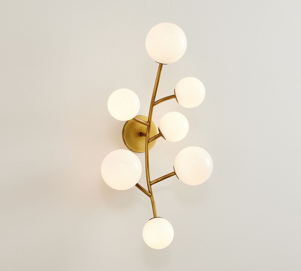 Quinn Milk Glass Globe Sconce (27&quot;)
