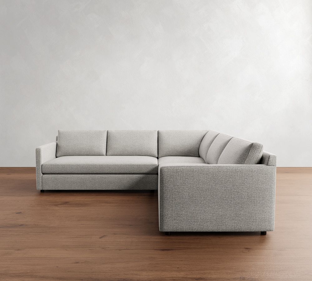 Pacifica Slim Arm 3-Piece L-Shaped Sectional (102&quot;&ndash;106&quot;)