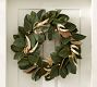 Pre-Lit Gold-Leaf Magnolia Wreath &amp; Garland