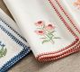 Botanical Embroidered Cotton/Linen Napkins - Mixed Set of 4