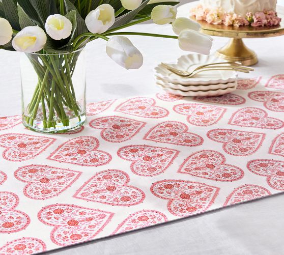 Heart Organic Cotton Table Runner