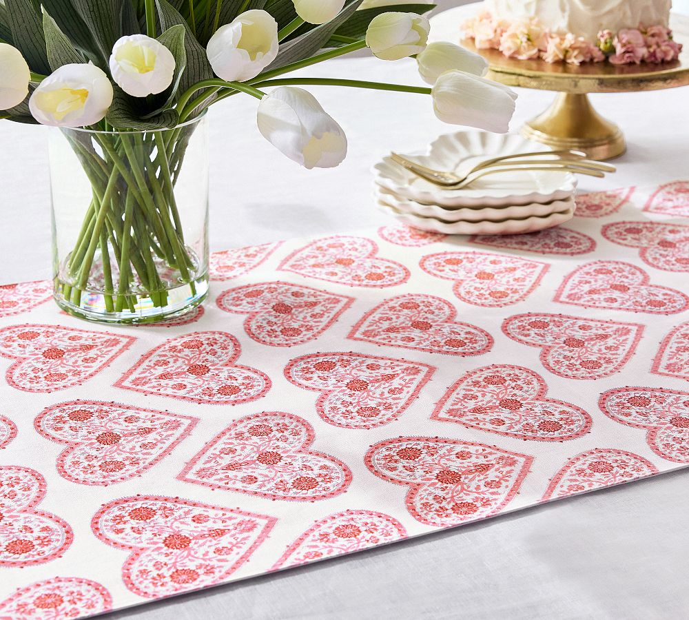 Heart Organic Cotton Table Runner
