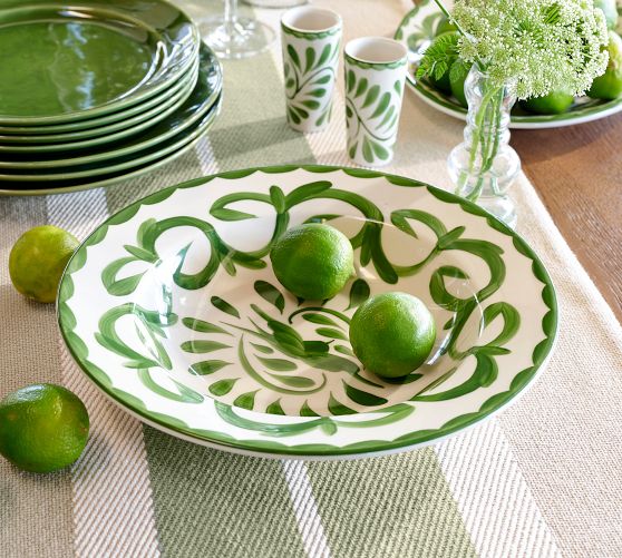 Puebla Porcelain Wide Rim Serving Bowl