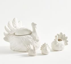 Rustic Turkey Stoneware Gravy Boat