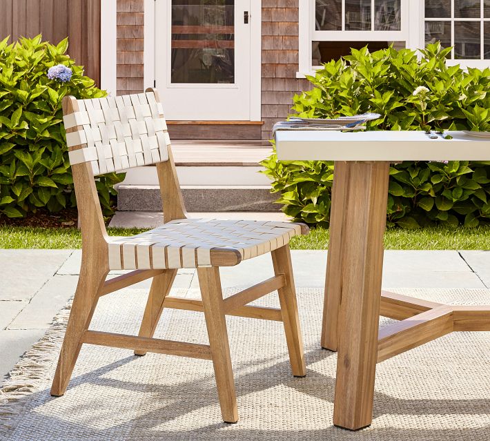 Abbott Acacia Woven Dining Chair Outdoor Elegance Pottery Barn