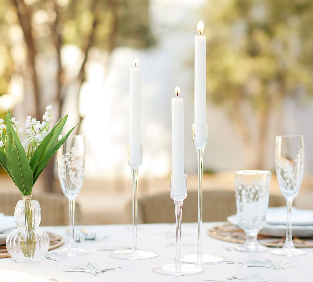 Monique Lhuillier Avril Etched Glass Candle Holder - Set of 3