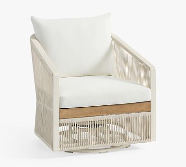 Lakewood Rope Swivel Outdoor Lounge Chair with High Performance Cushion Covers