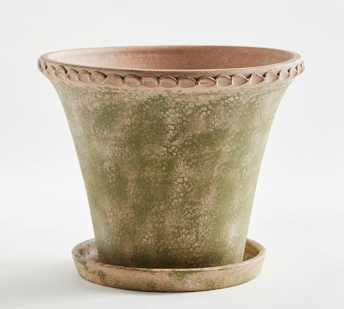 Provence Planter, Scalloped, Moss, Large