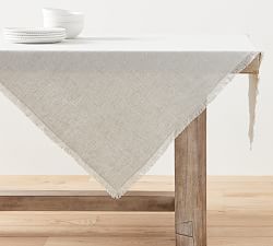 Frayed Linen Table Throw