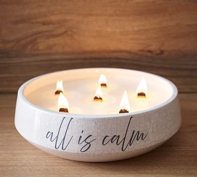 Mindfulness Collection All is Calm Ceramic Candle, Cerulean Sea, XL, 10"x3"