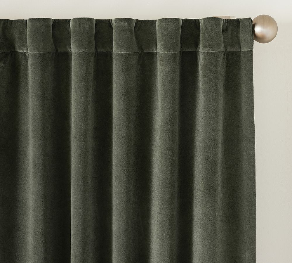 Velvet Twill Blackout Curtain (Moss)