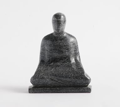 Marble Meditating Form, One Size, Black Marble
