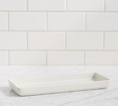Mason Glazed Stoneware Tray, Ivory