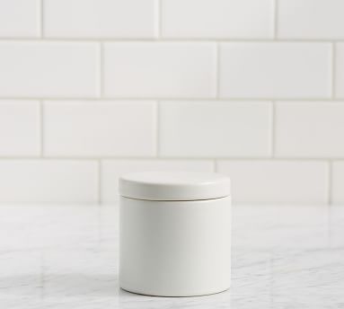 Mason Glazed Stoneware Canister, Ivory