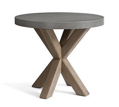 Abbott Outdoor Bistro Table, Grey Wash