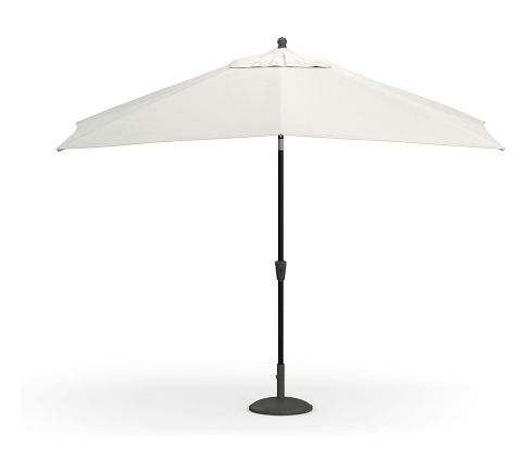 10' Rectangular Umbrella with Aluminium Black Tilt Pole; High Performance Recycled Canvas, Frost
