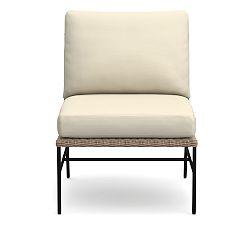 Tulum Armless Chair/RA/LA Outdoor Replacement Cushion, High Performance Canvas; Natural
