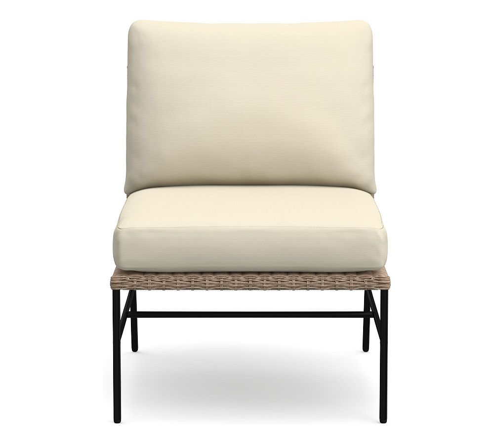 Tulum Armless Chair/RA/LA Outdoor Replacement Cushion, High Performance Canvas; Natural