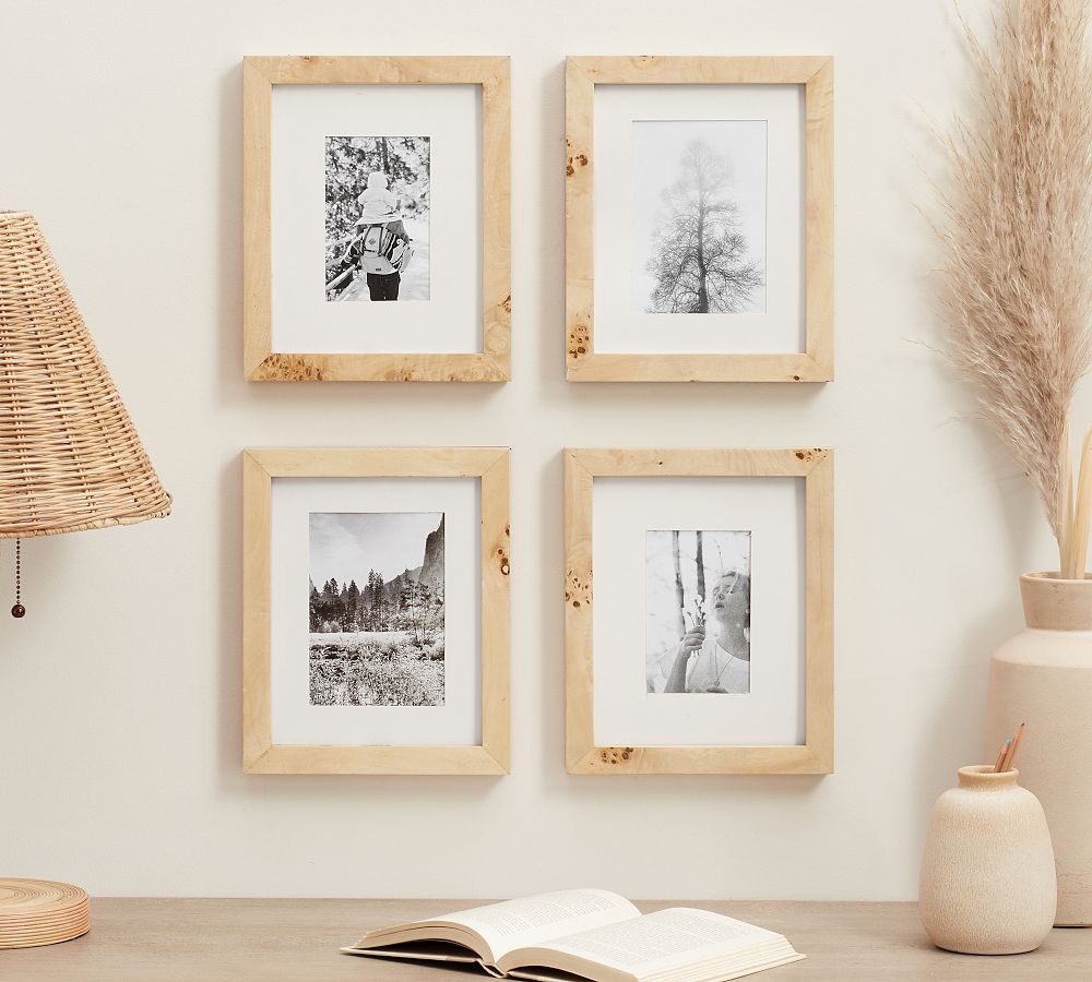 Burlwood Gallery Frames - 9x11 - S/4, 9"x11" (4"x6", 5"x7" Opening)