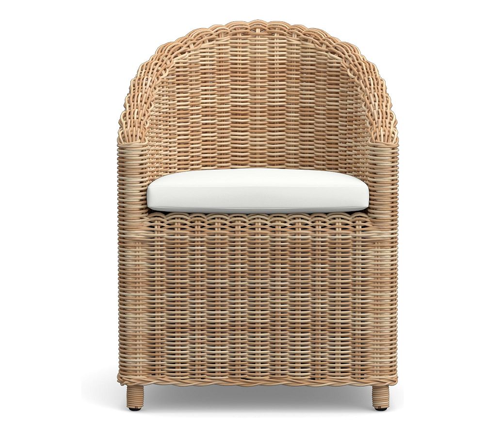 Huntington Cushion Cover Slope Outdoor Dining Chair High Performance Canvas; White