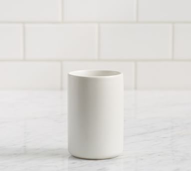 Mason Glazed Stoneware Toothbrush Holder, Ivory