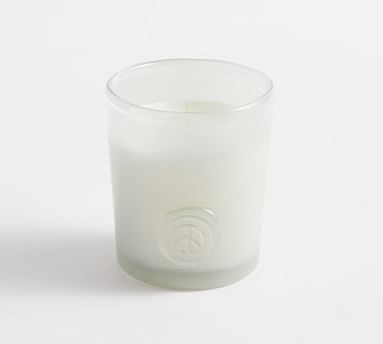 Mindfulness Collection, Peace Sign Candle ,Cerulean Sea, Small, 11.3Oz