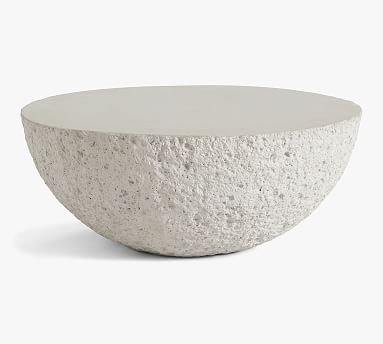 Bolinas Indoor/Outdoor Concrete Coffee Table, Light Grey