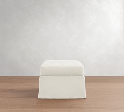 Buchanan Modern Square Arm Slipcovered Ottoman